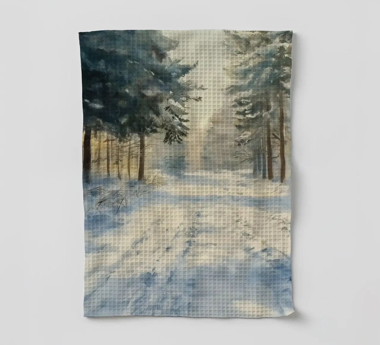 Mattina d'inverno in una foresta tranquilla - luce del sole canovaccio da cucina da Cozy Vibes