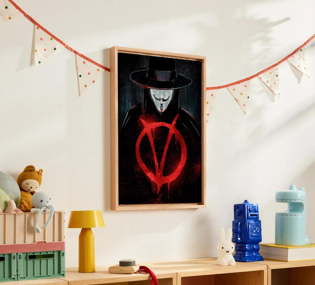 V For Vendetta tela con Cornice a cassetta da nabakumov