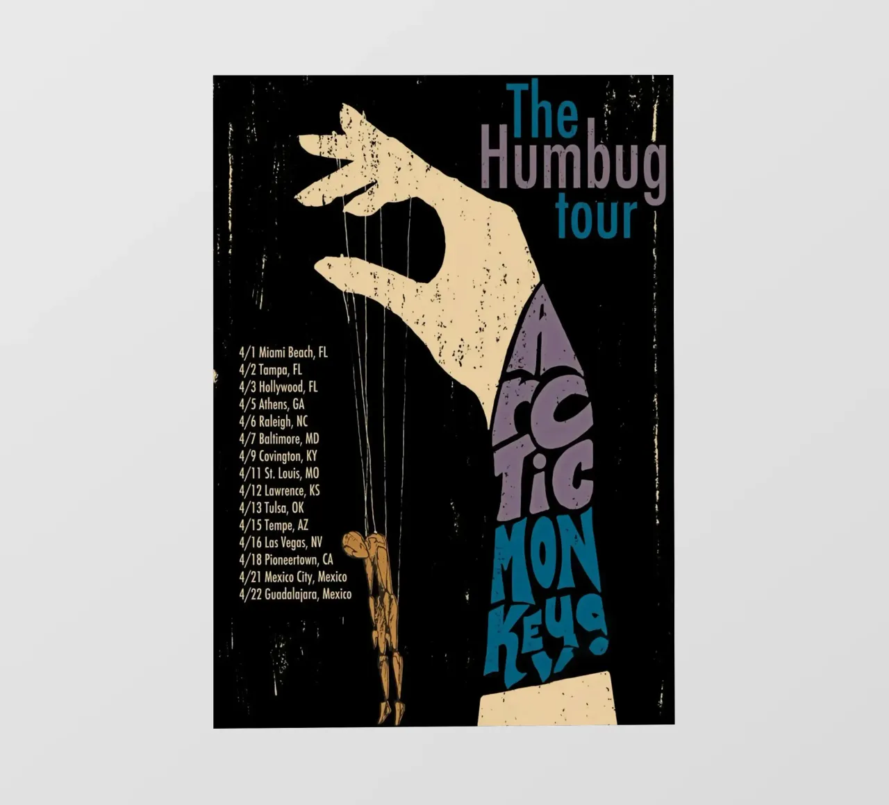 The Humbug Tour Arctic Monkeys Hand pellicola backlit da ASGONY