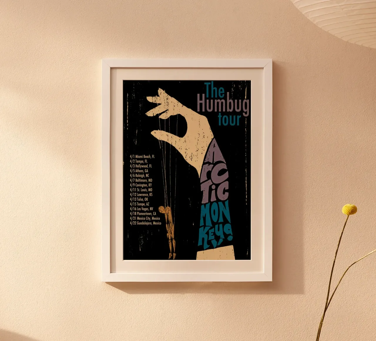 The Humbug Tour Arctic Monkeys Hand carta hahnemühle da ASGONY