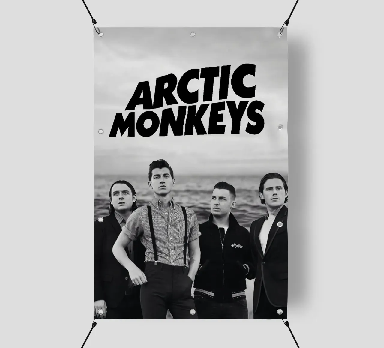 All Member Arctic Monkeys Black And White Poster telo in pvc da ASGONY