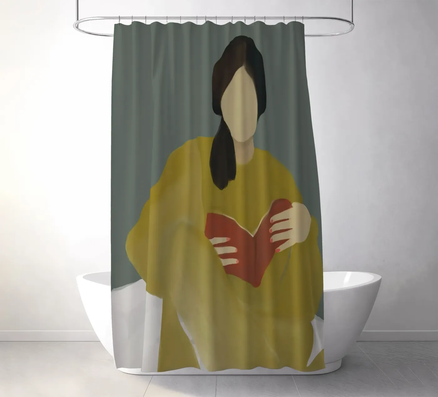 couch reading Duschvorhang von XOXO Arte