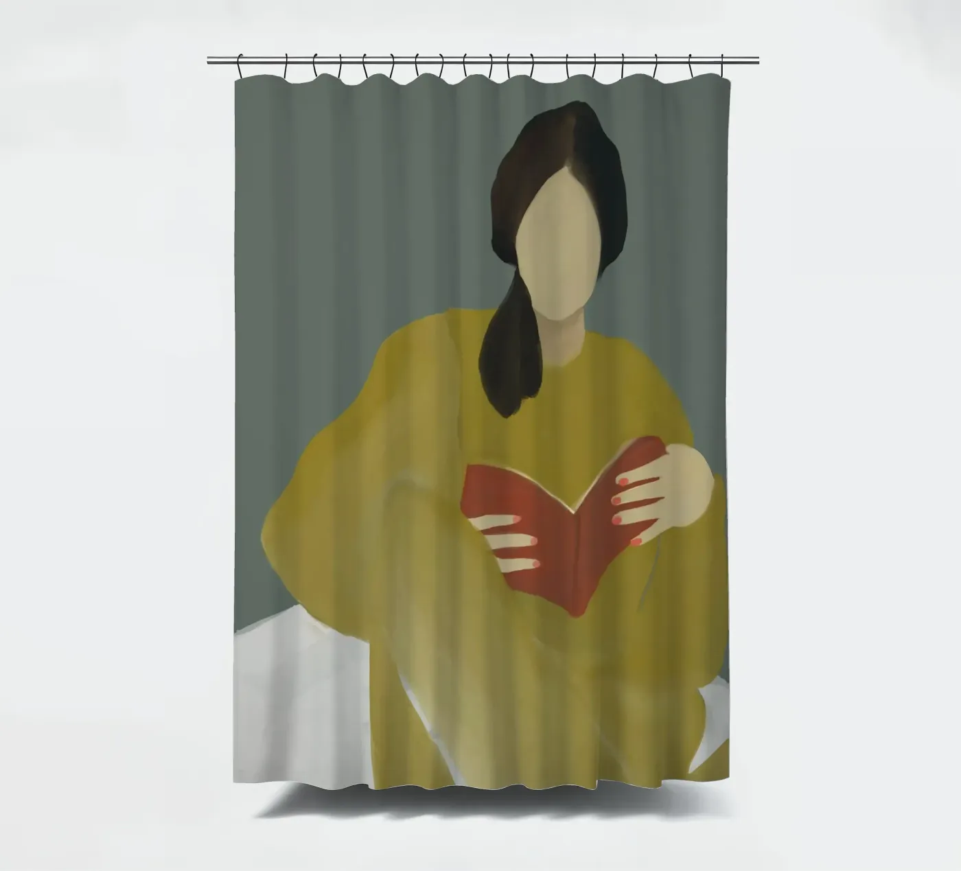 couch reading Duschvorhang von XOXO Arte