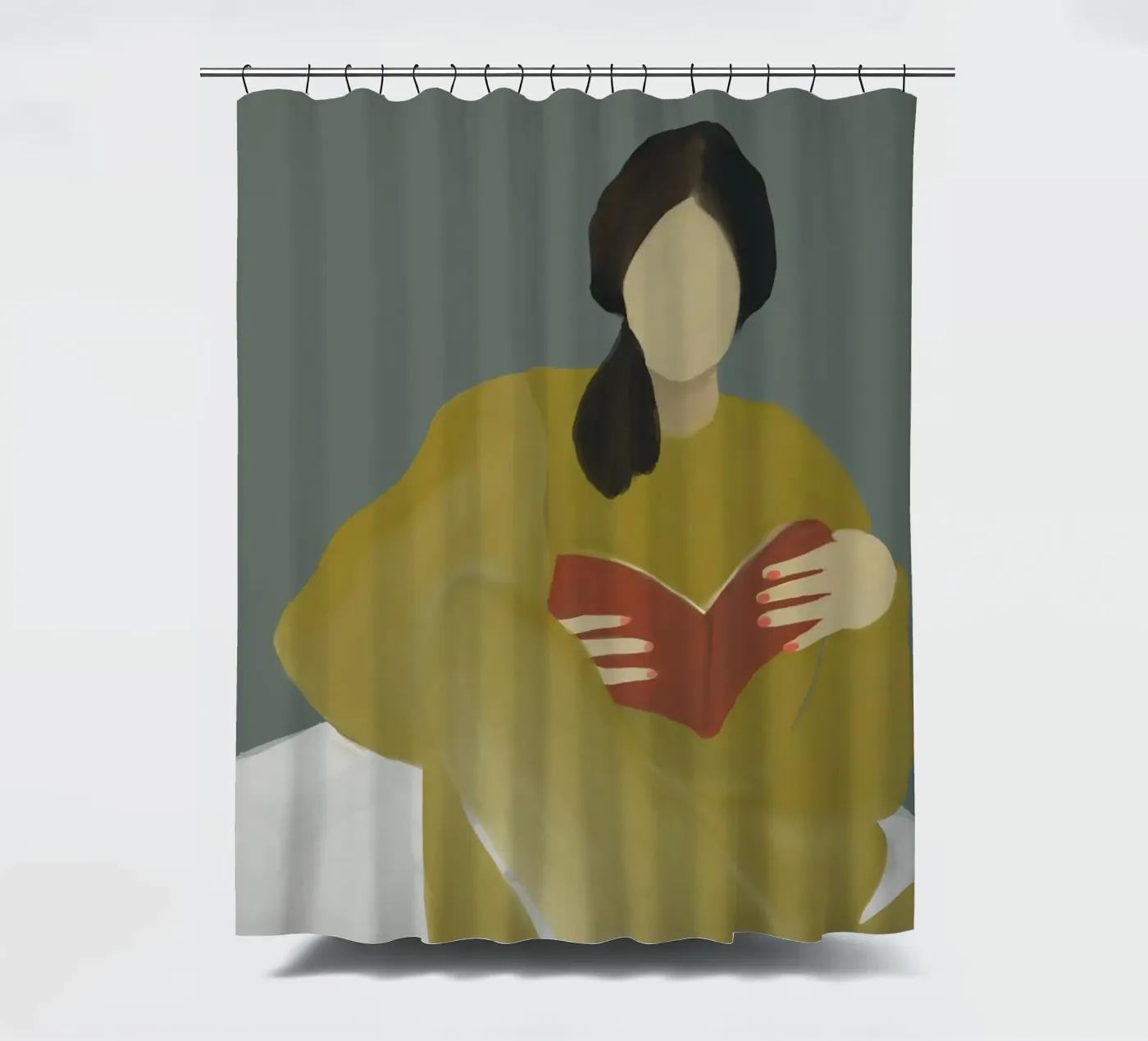 couch reading Duschvorhang von XOXO Arte