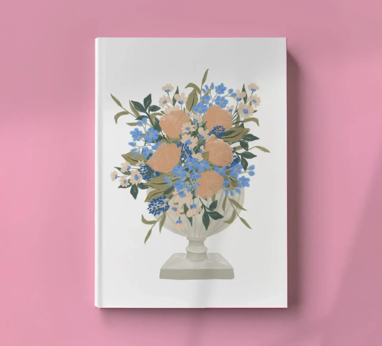 Lush bouquet of flowers in a goblet vase notebook by herzundpapier