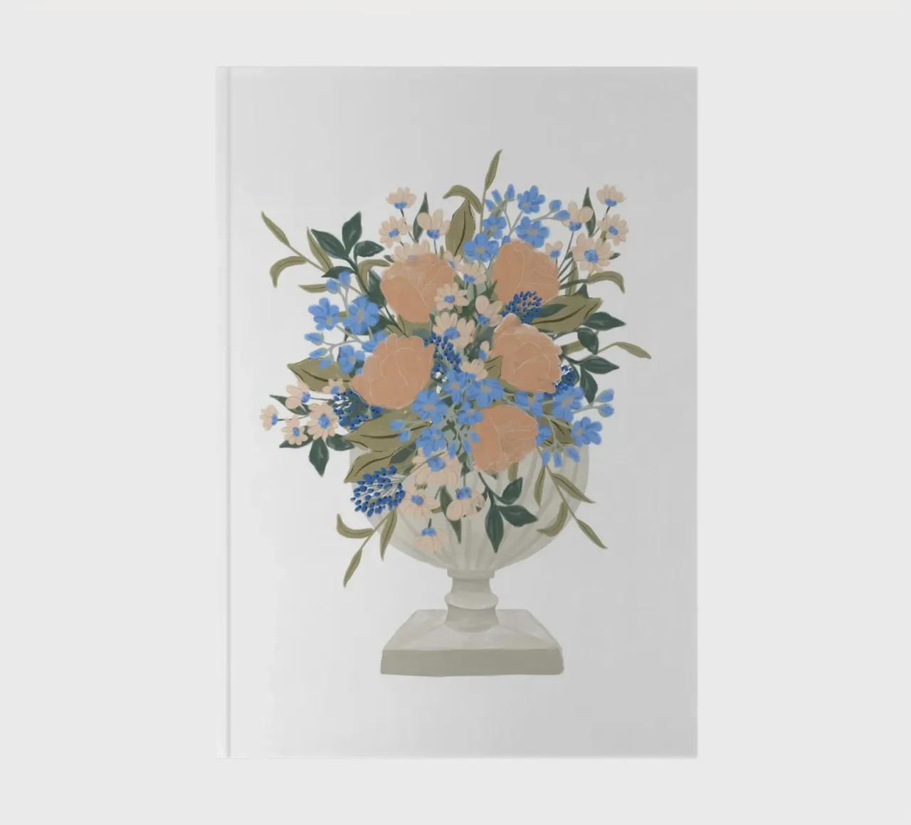 Lush bouquet of flowers in a goblet vase notebook by herzundpapier