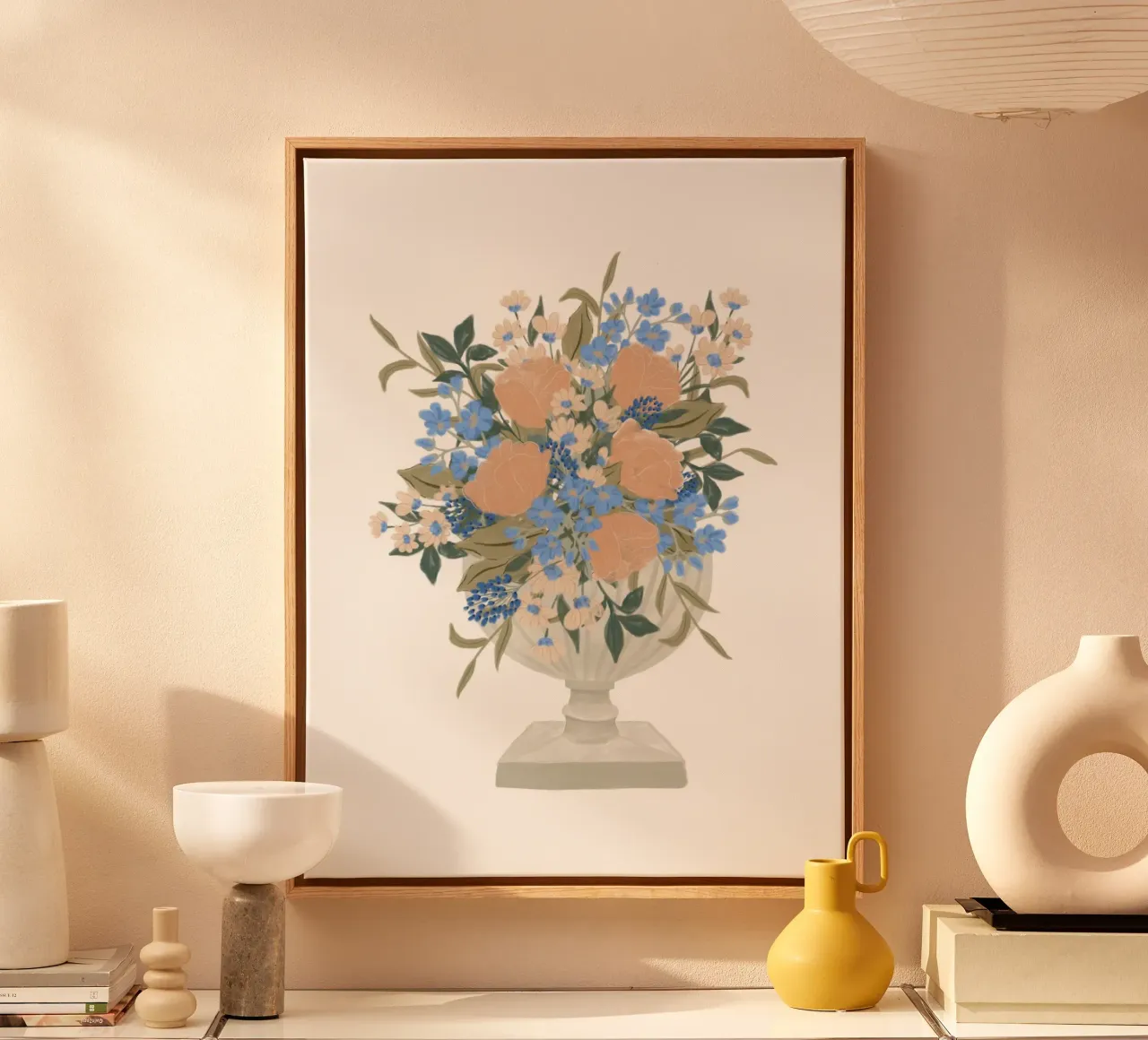 Lussureggiante bouquet di fiori in un vaso a calice tela da herzundpapier