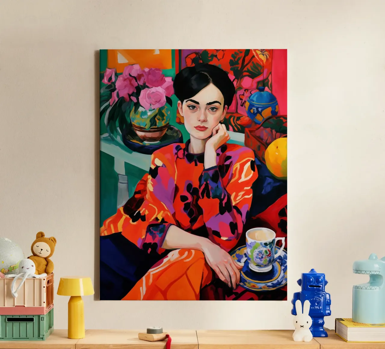Un tè con Matisse | Modernismo classico tela con Cornice a cassetta da Autofocus