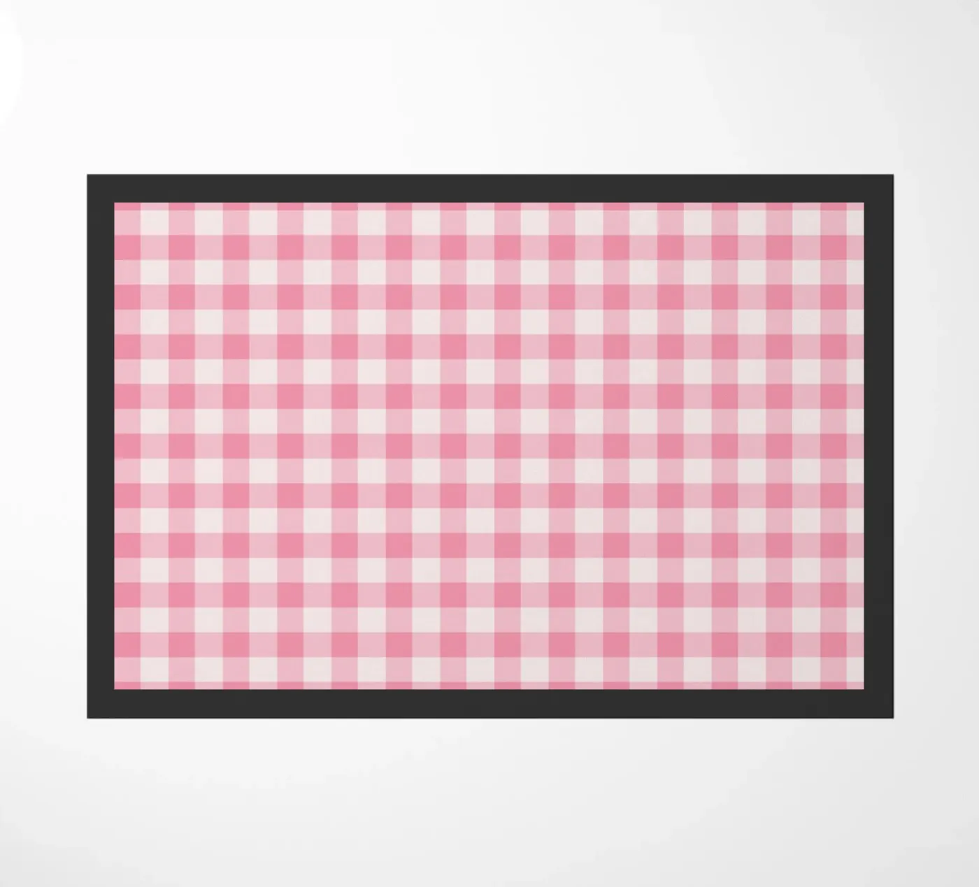 Pink Gingham Pattern doormat by Altruist Studio