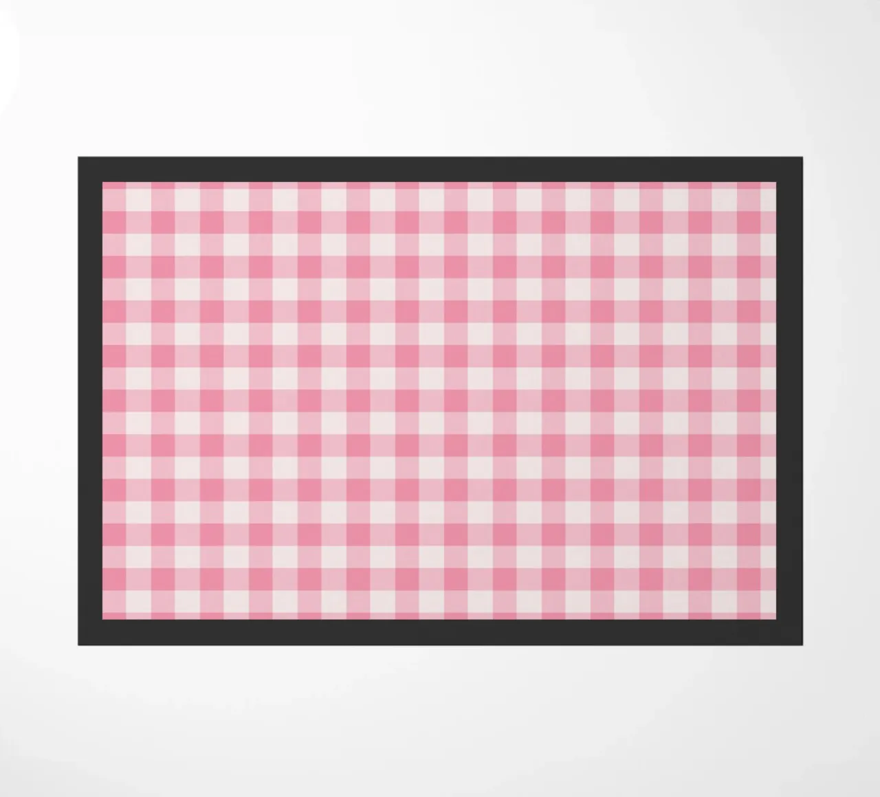 Pink Gingham Pattern doormat by Altruist Studio