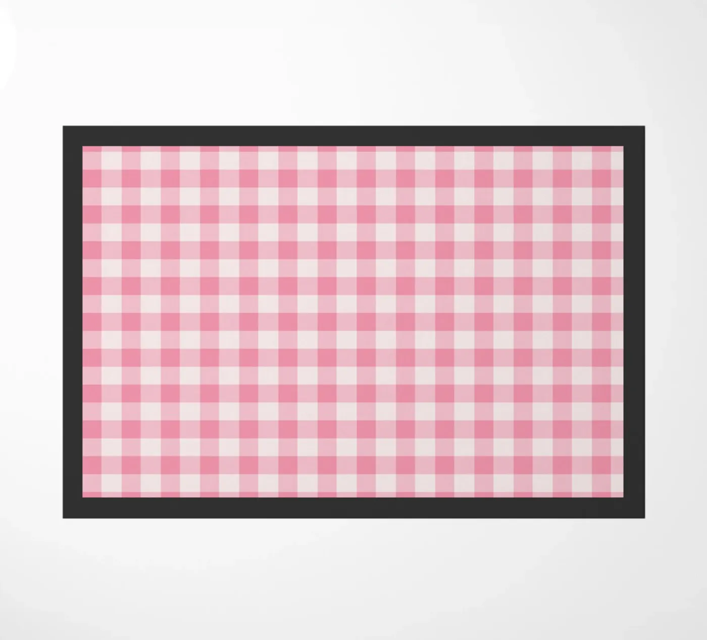 Pink Gingham Pattern Fußmatte von Altruist Studio