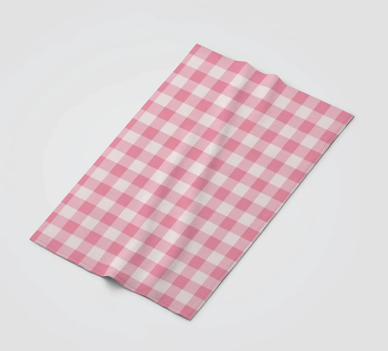 Pink Gingham Pattern Fleecedecke von Altruist Studio