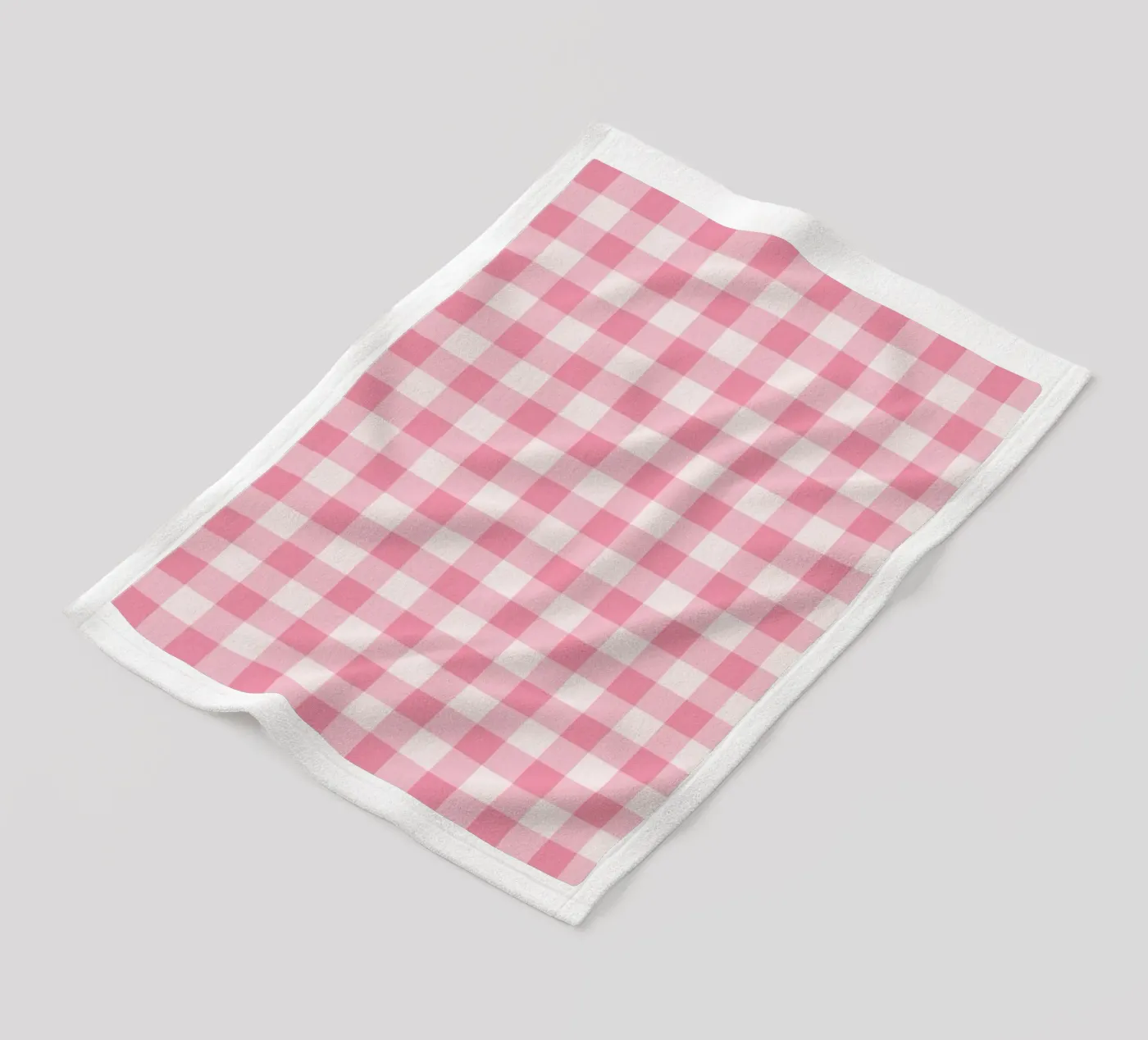 Rosa Gingham-Muster Fleecedecke von Altruist Studio