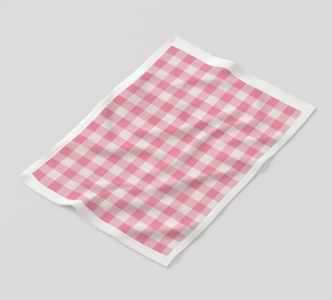 Pink Gingham Pattern Fleecedecke von Altruist Studio
