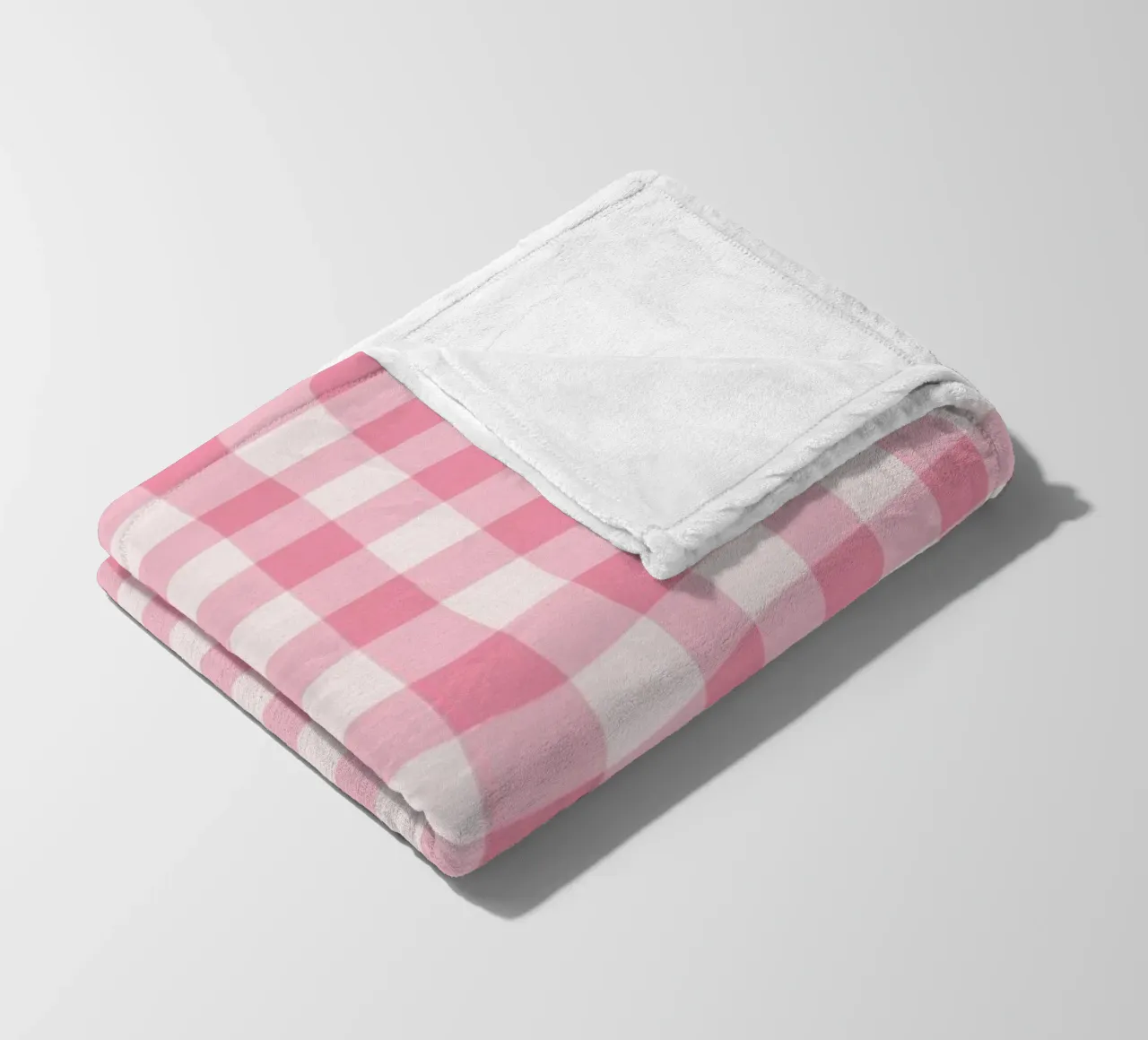 Pink Gingham Pattern Fleecedecke von Altruist Studio