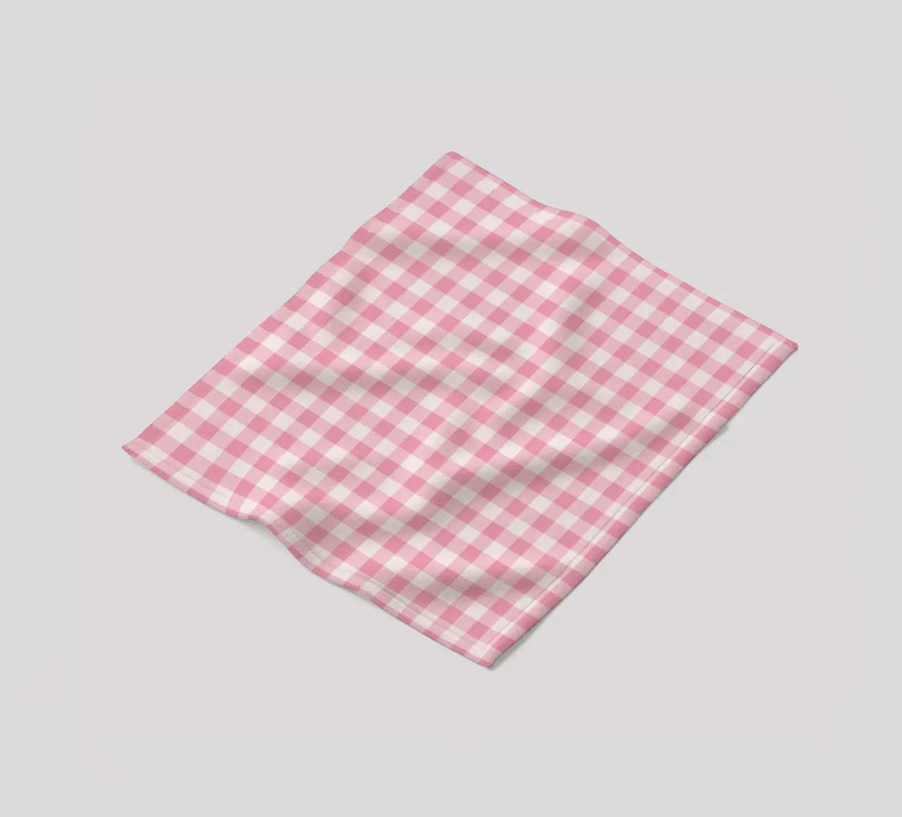 Pink Gingham Pattern Fleecedecke von Altruist Studio