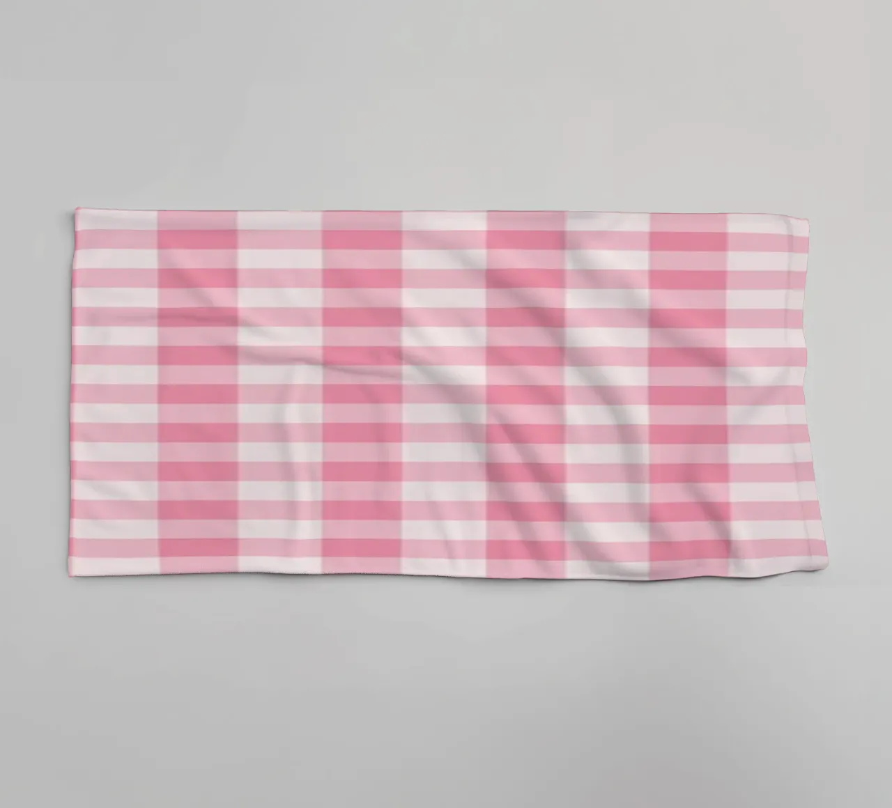 Pink Gingham Pattern towel by Altruist Studio
