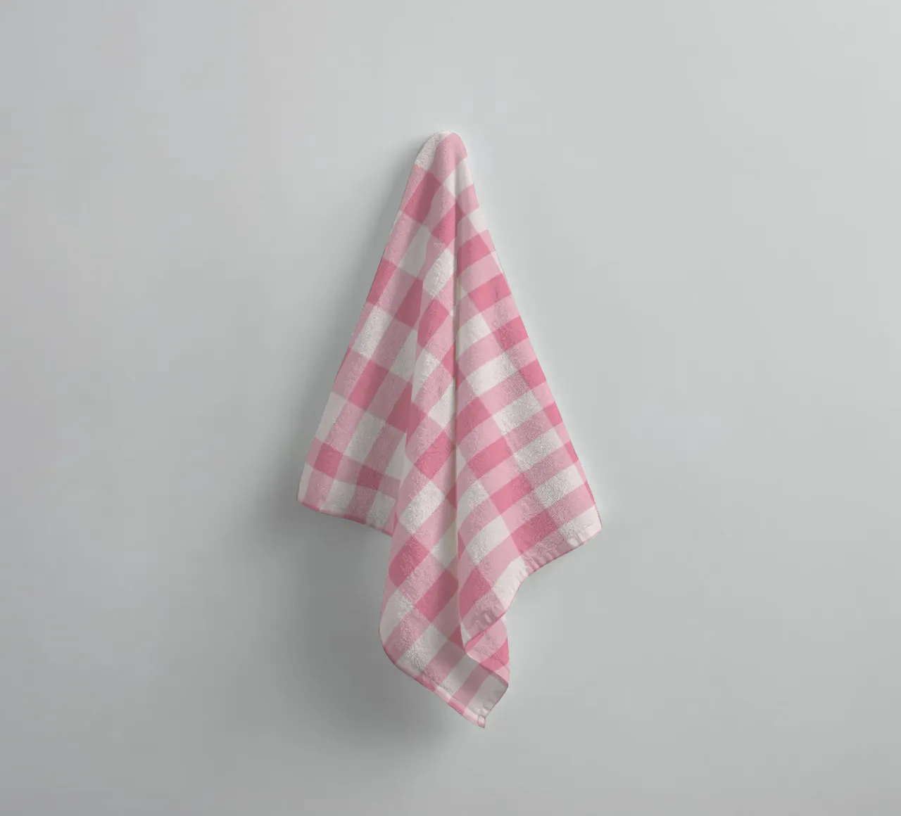 Pink Gingham Pattern towel by Altruist Studio