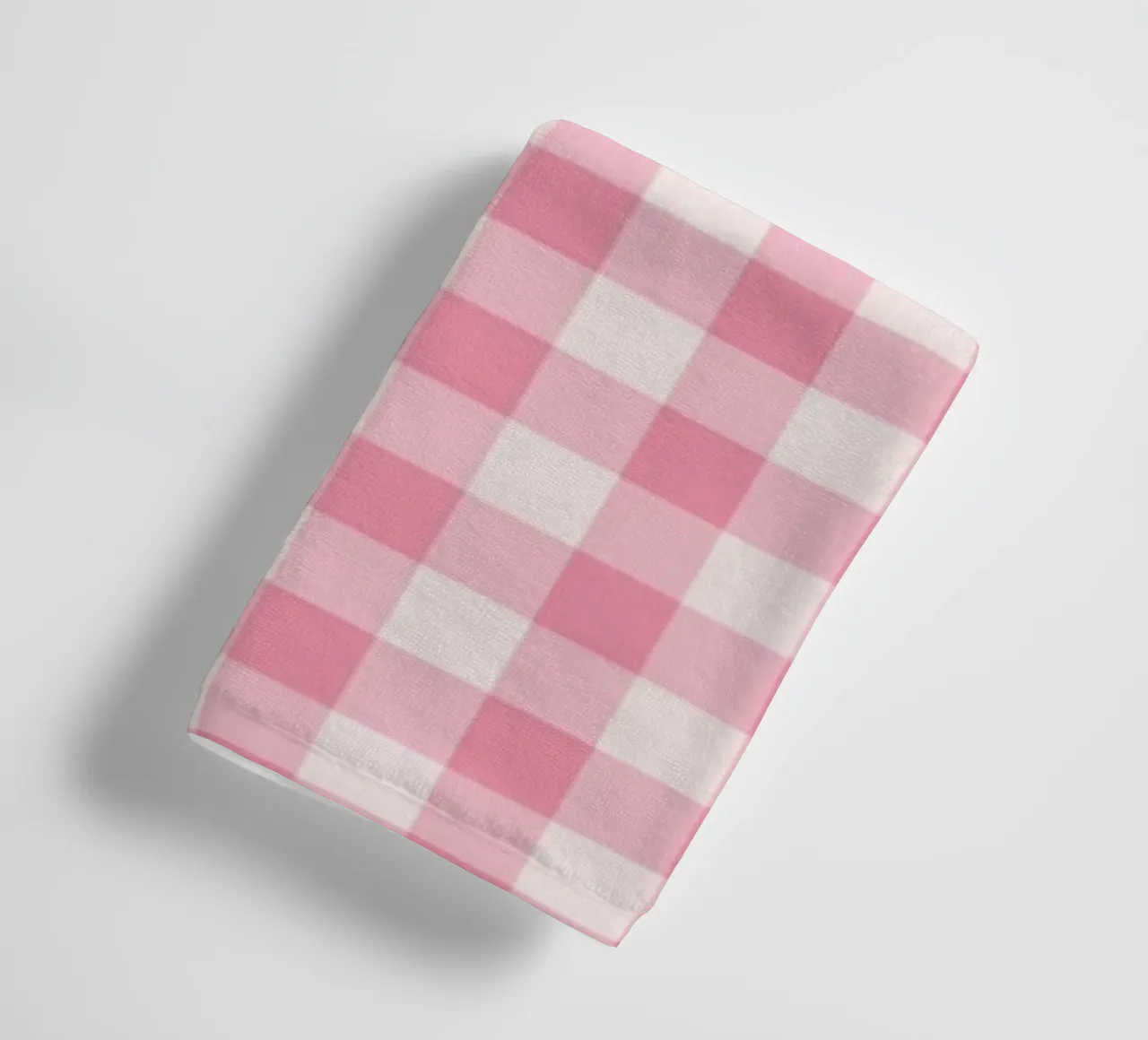 Pink Gingham Pattern towel by Altruist Studio