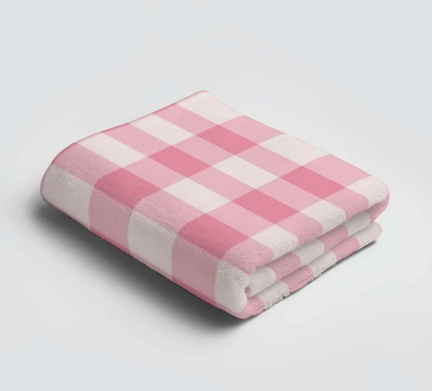 Pink Gingham Pattern towel by Altruist Studio