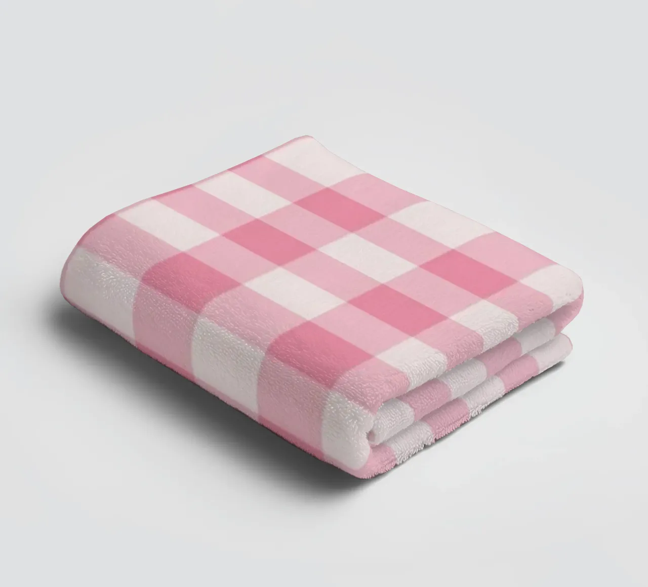 Pink Gingham Pattern towel by Altruist Studio