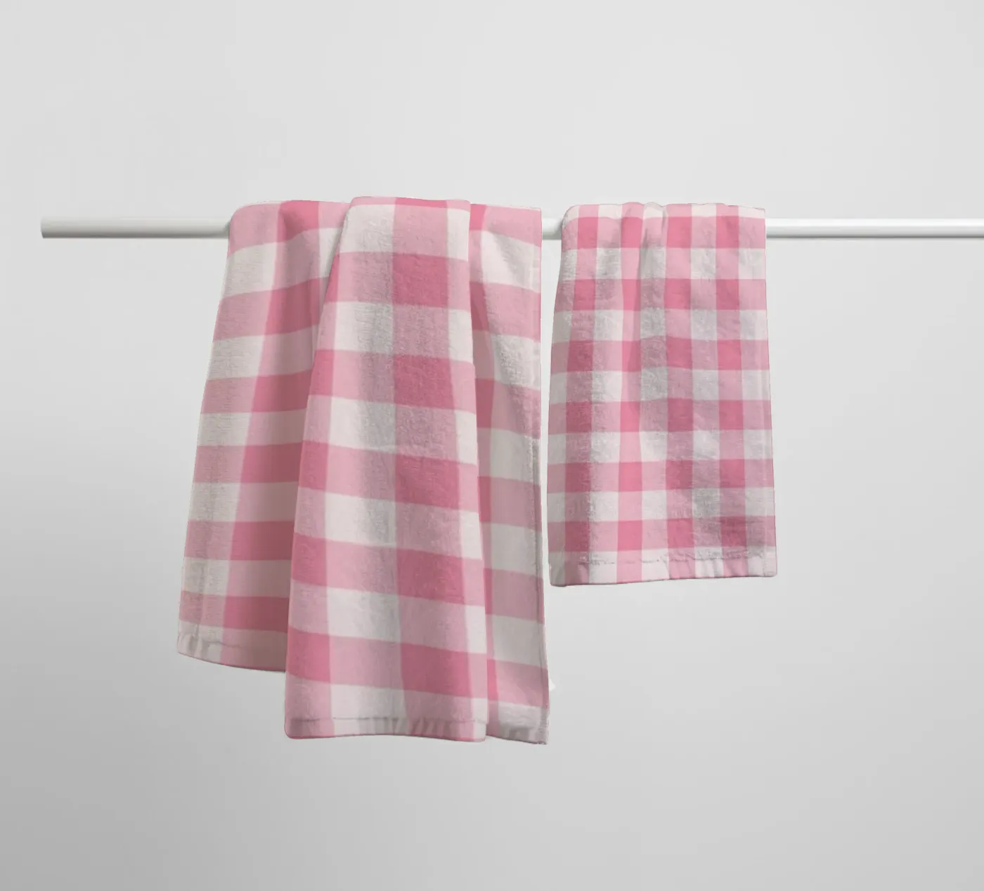 Pink Gingham Pattern towel by Altruist Studio