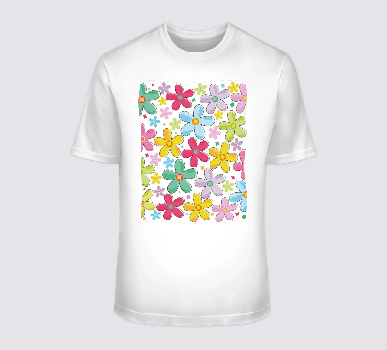 Modello a fiori colorati t-shirt da GalerieGG