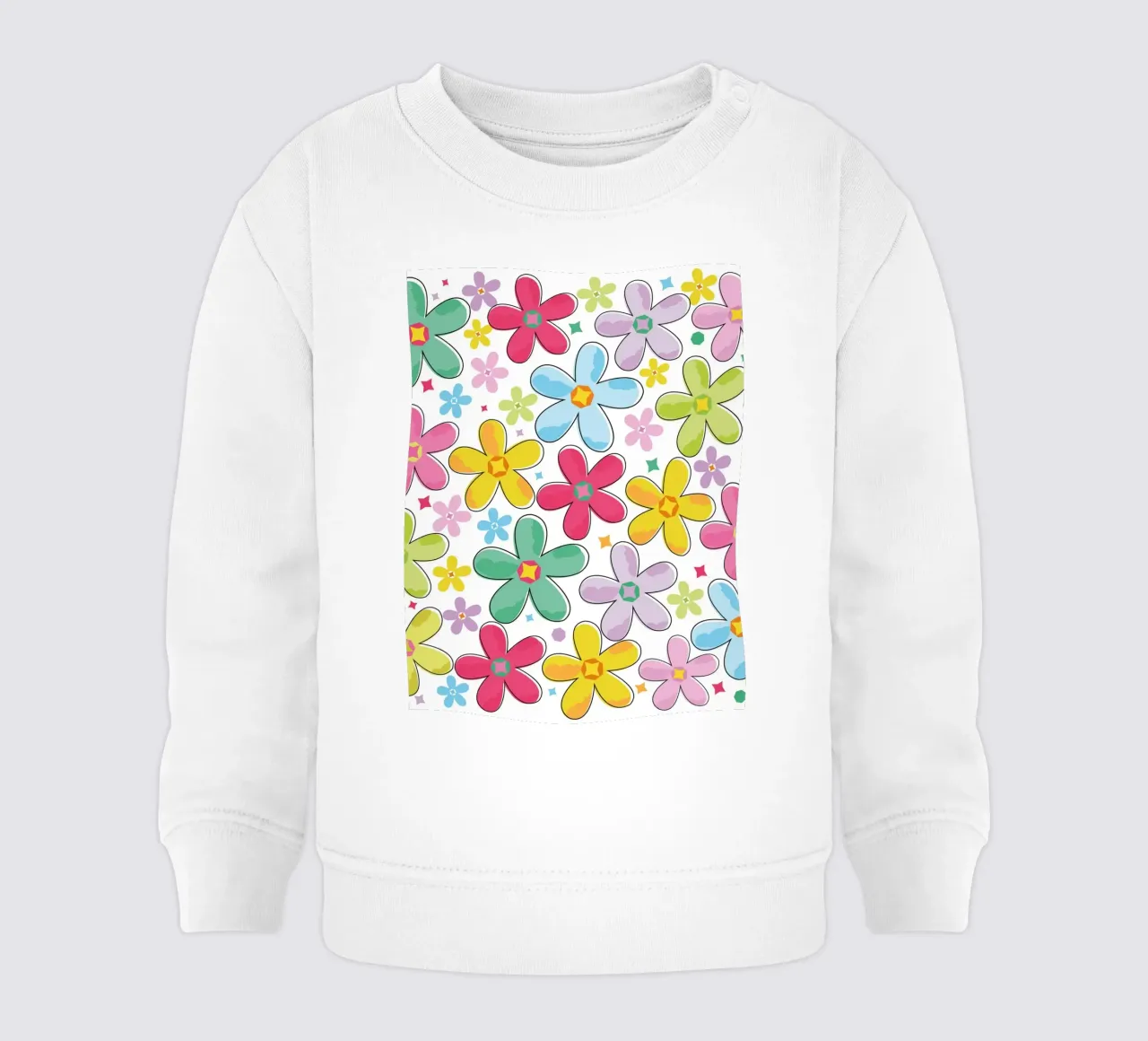 Modello a fiori colorati felpa neonato da GalerieGG