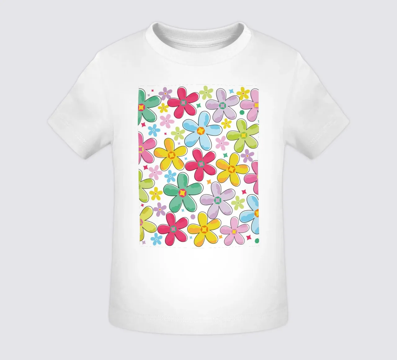 Modello a fiori colorati maglietta neonato da GalerieGG