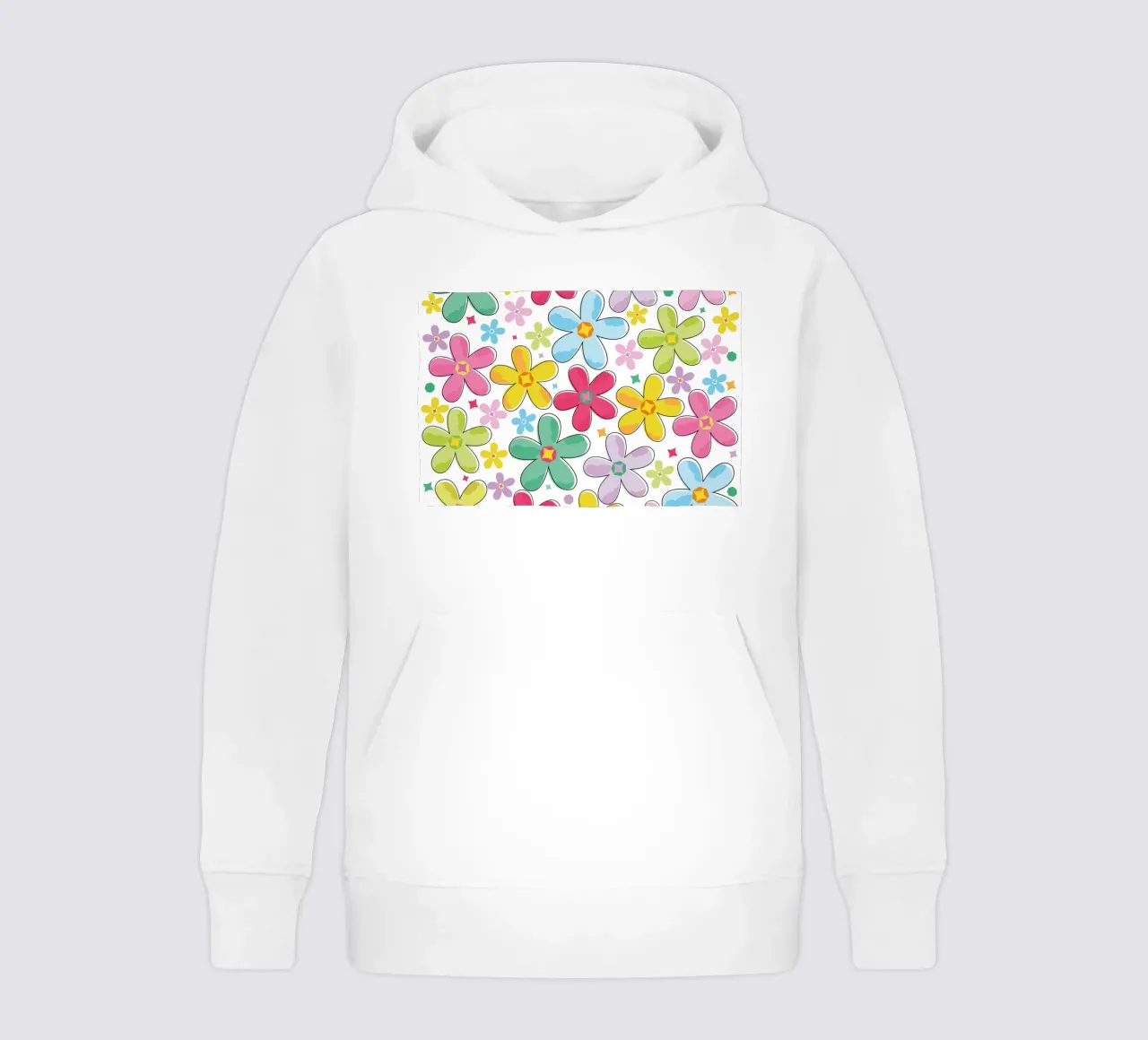 Modello a fiori colorati felpa bambino con cappuccio da GalerieGG