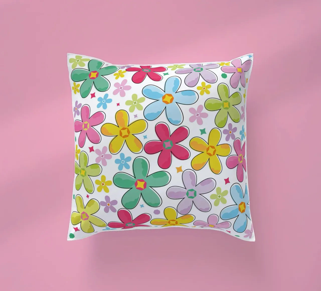 Modello a fiori colorati cuscino da GalerieGG