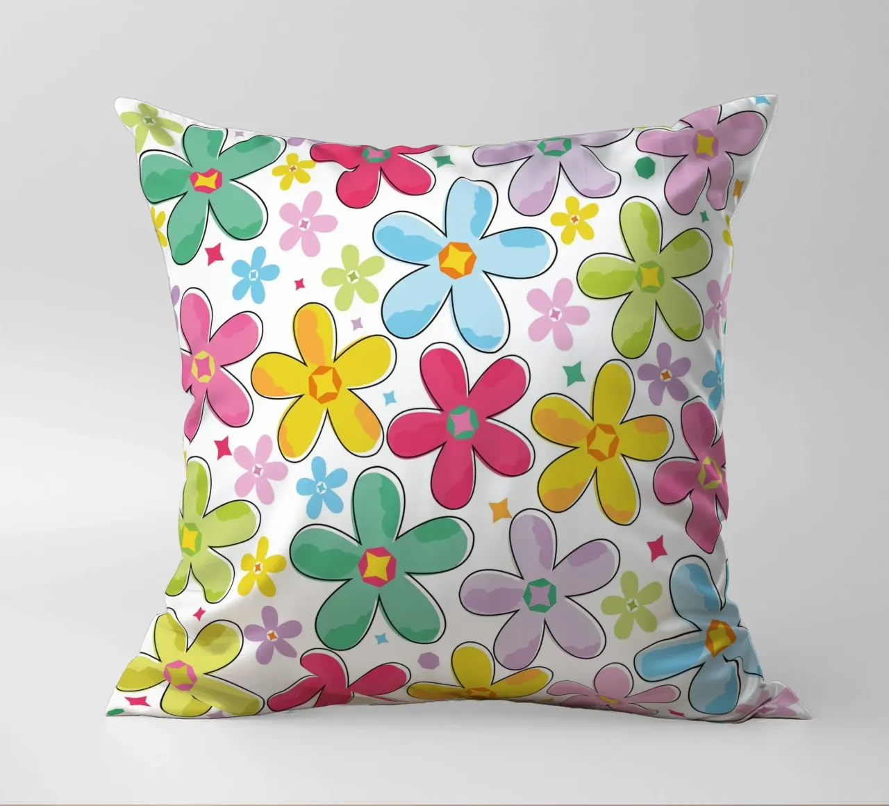 Modello a fiori colorati cuscino da GalerieGG