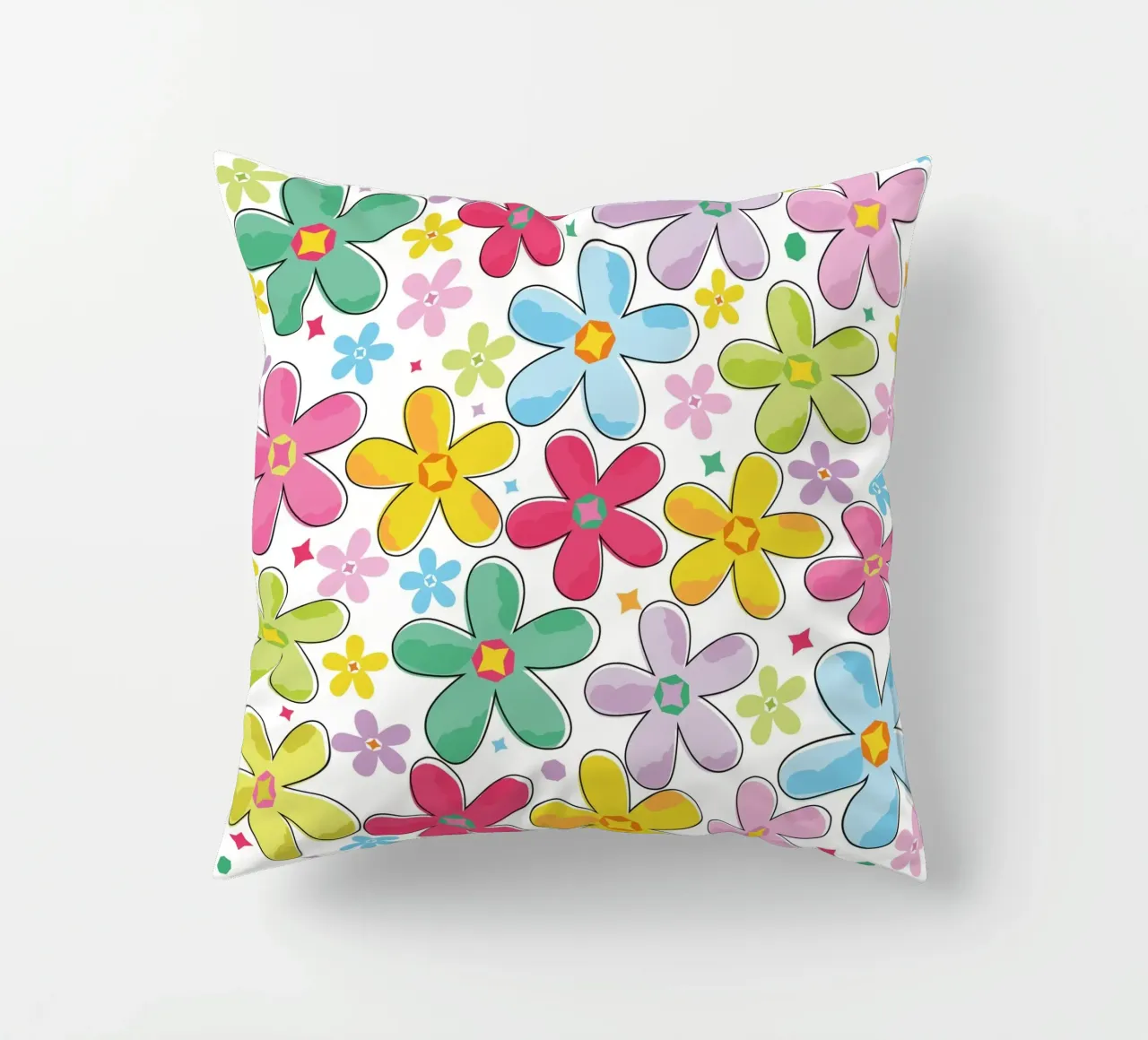 Modello a fiori colorati cuscino da GalerieGG