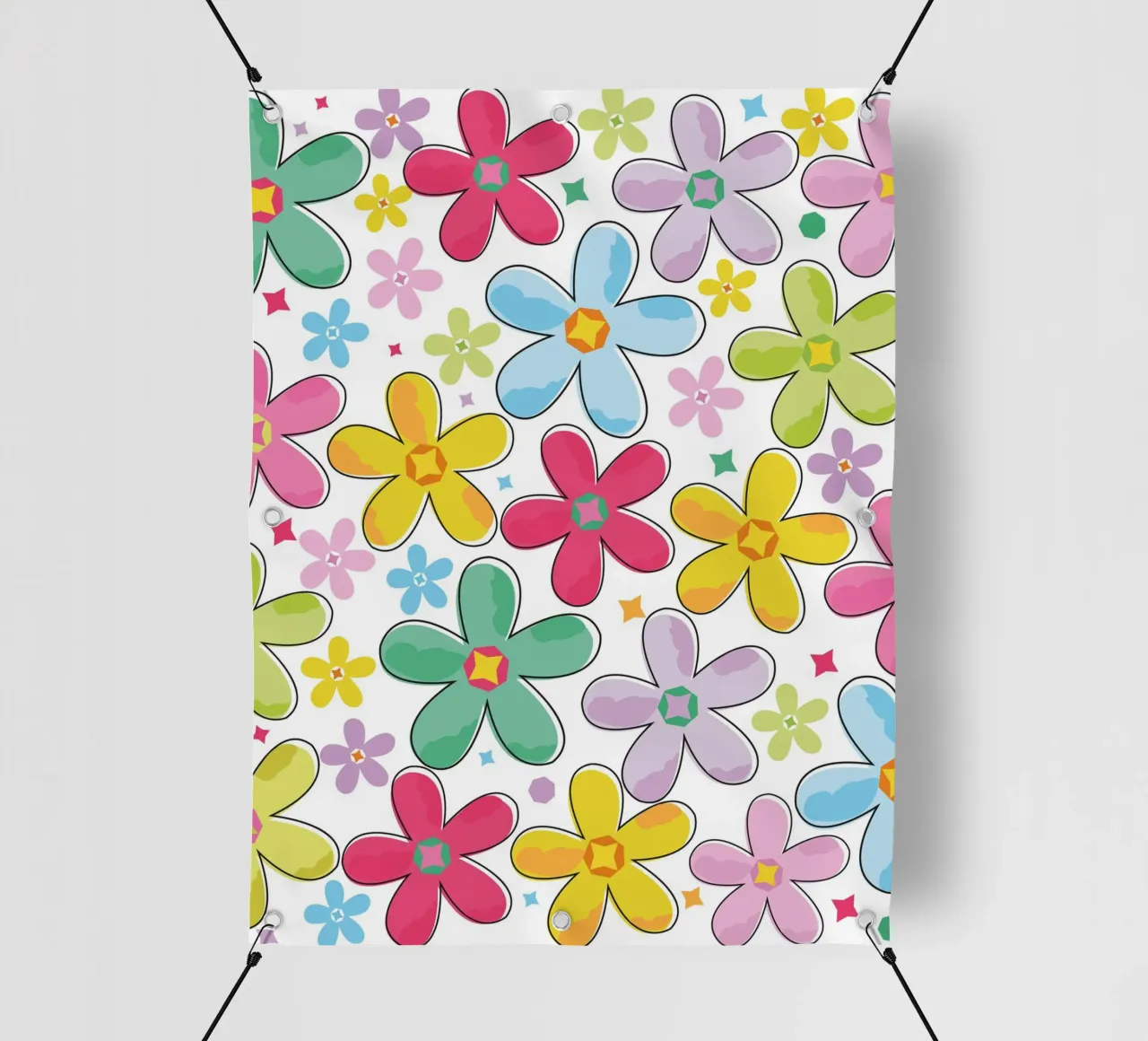 Modello a fiori colorati telo in pvc da GalerieGG