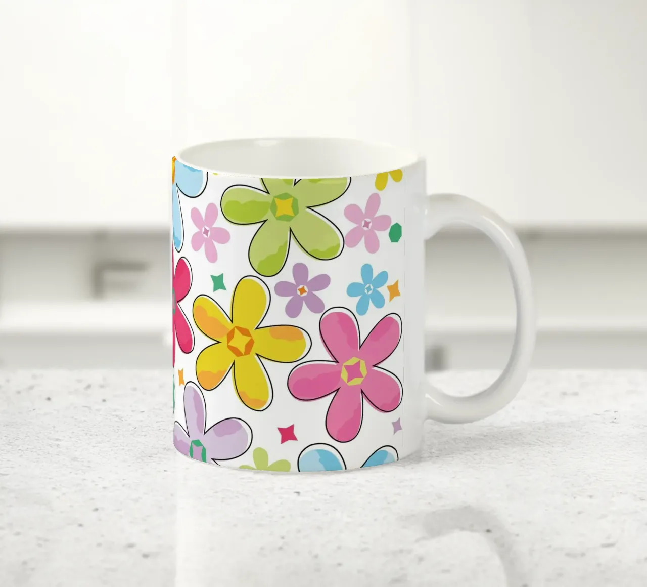 Modello a fiori colorati tazza in ceramica da GalerieGG