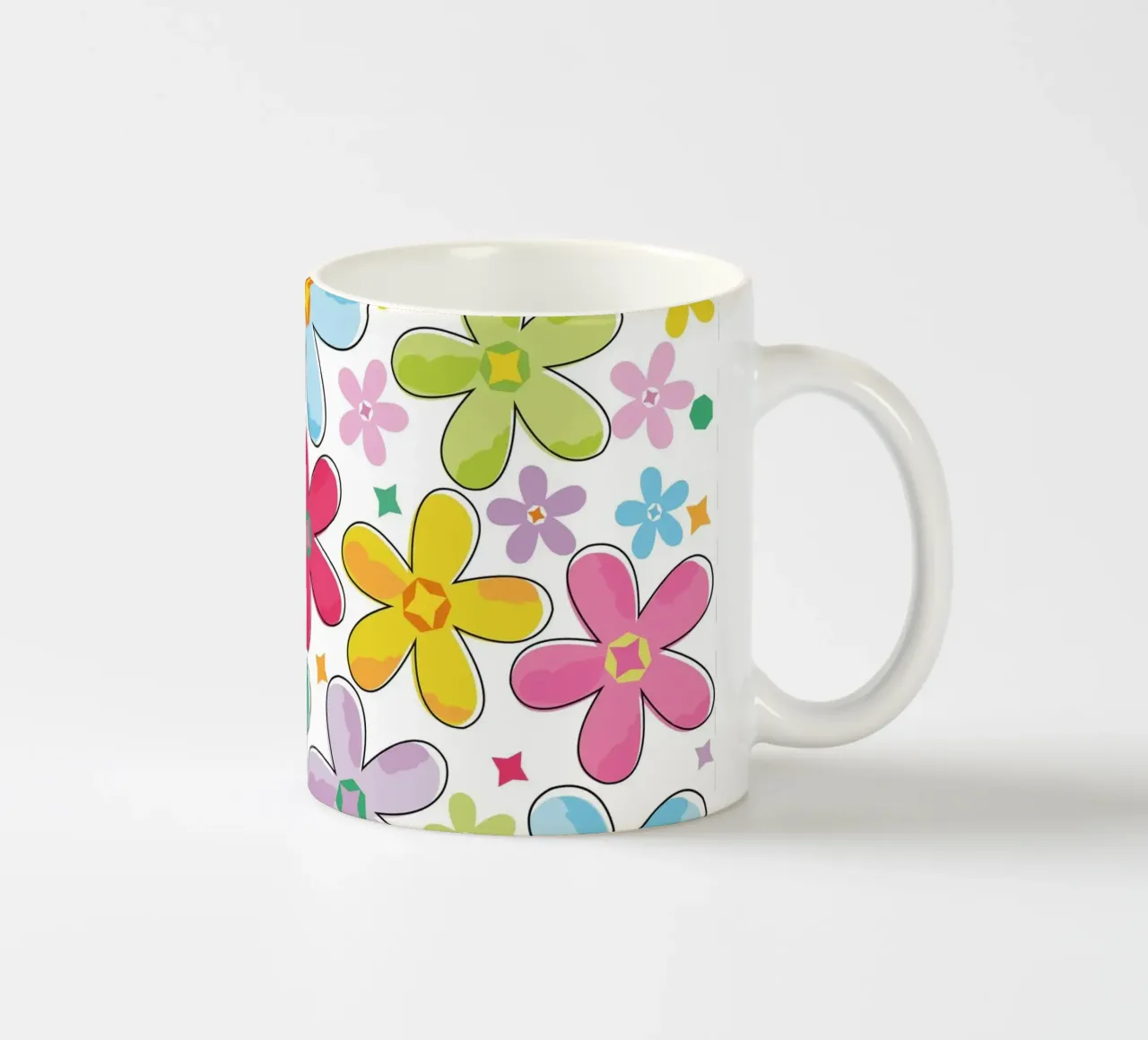 Modello a fiori colorati tazza in ceramica da GalerieGG