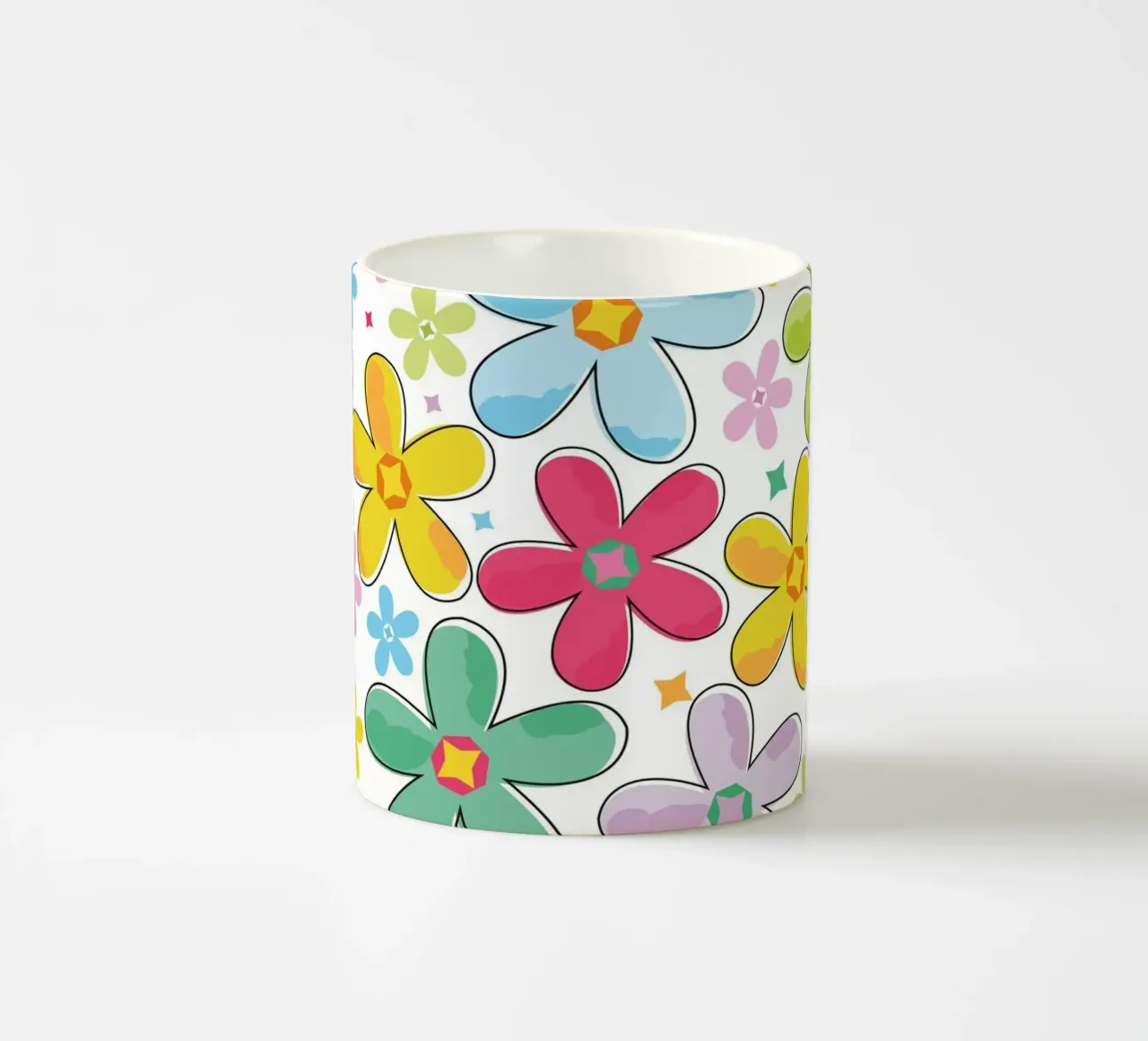 Modello a fiori colorati tazza in ceramica da GalerieGG