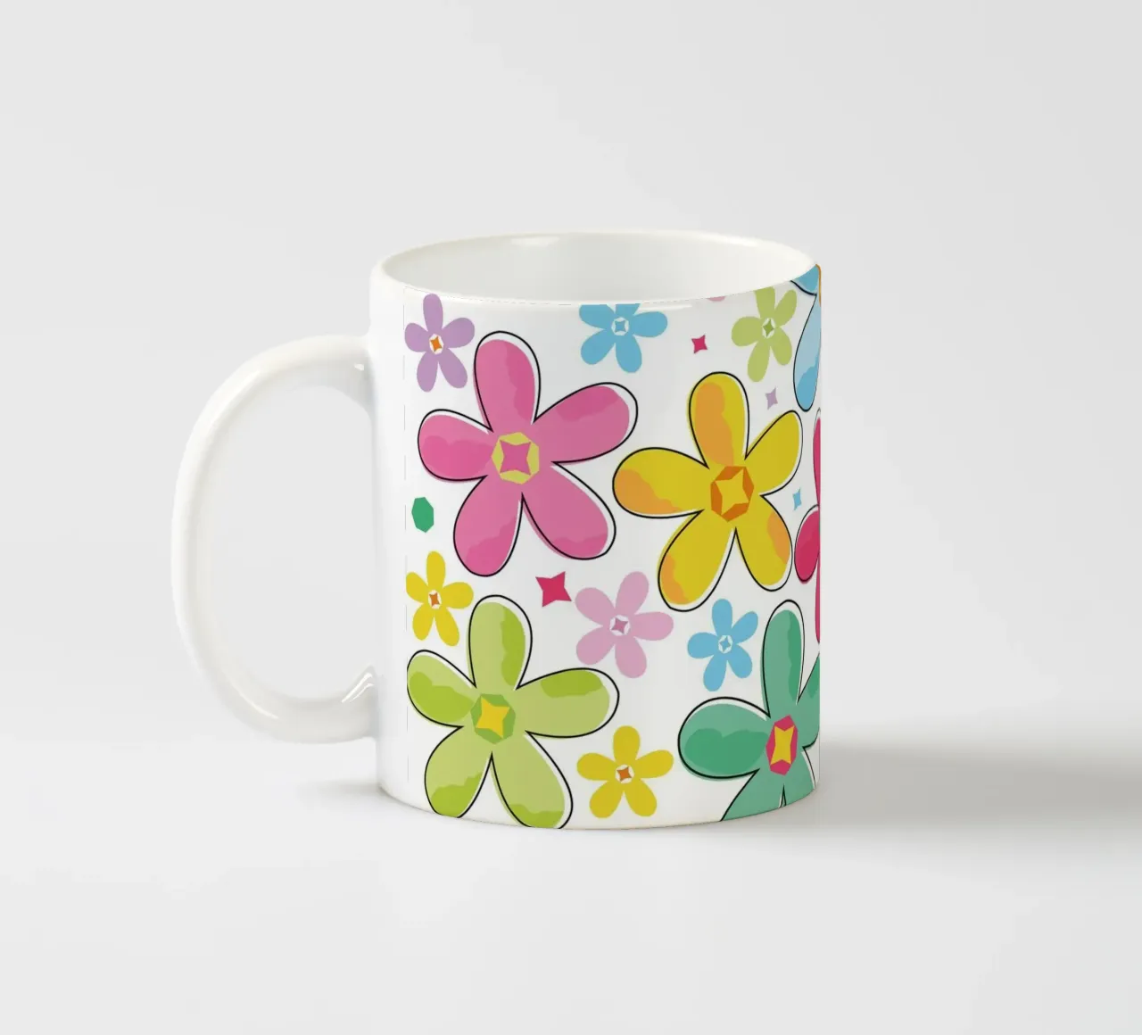 Modello a fiori colorati tazza in ceramica da GalerieGG