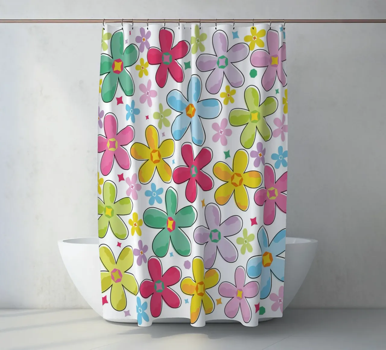 Modello a fiori colorati tenda da doccia da GalerieGG