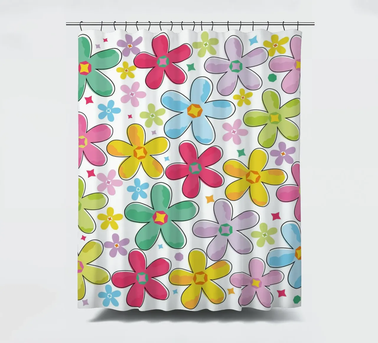 Modello a fiori colorati tenda da doccia da GalerieGG