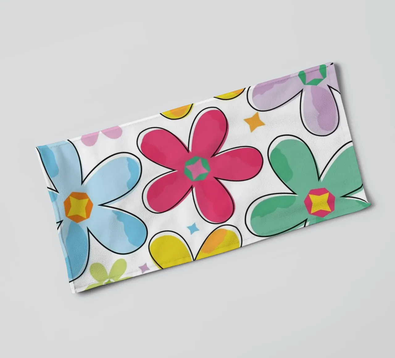 Modello a fiori colorati asciugamano da bagno da GalerieGG