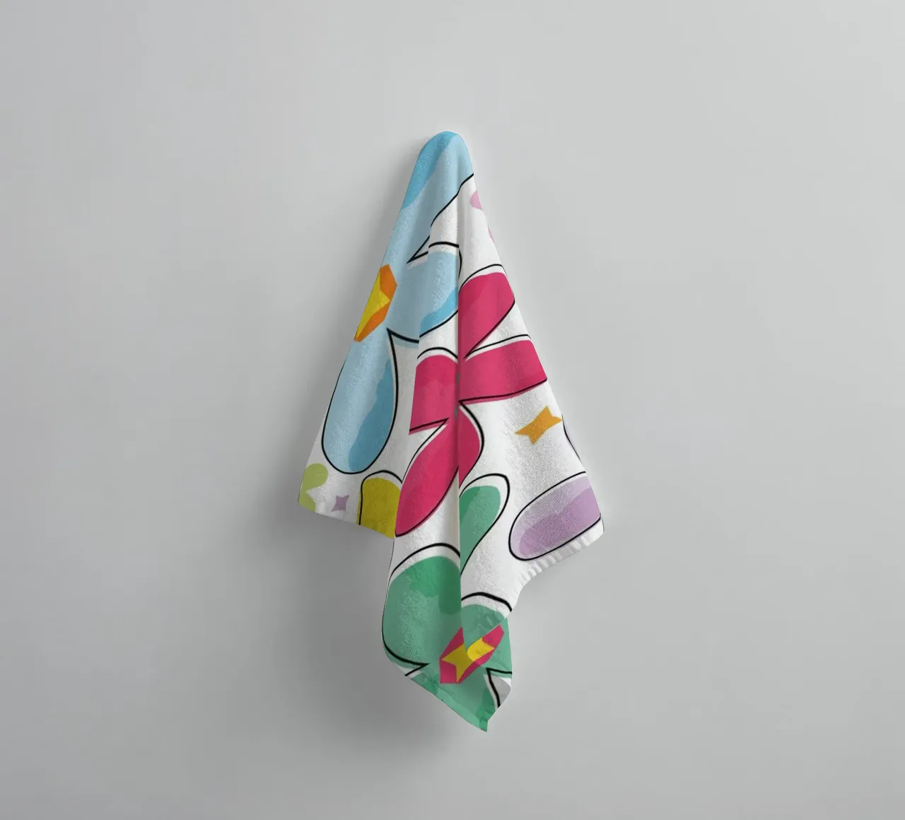 Modello a fiori colorati asciugamano da bagno da GalerieGG