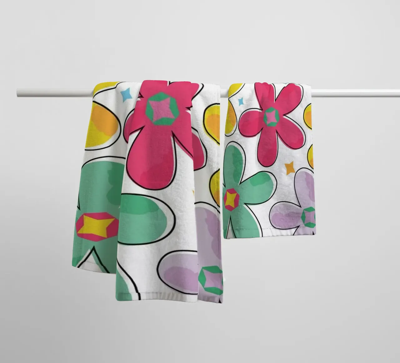 Modello a fiori colorati asciugamano da bagno da GalerieGG