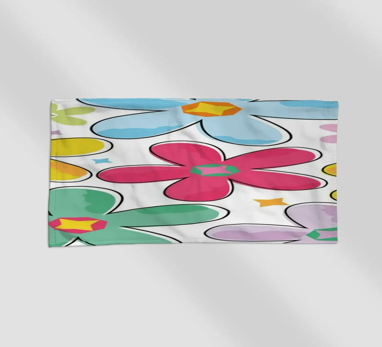 Modello a fiori colorati telo mare da GalerieGG