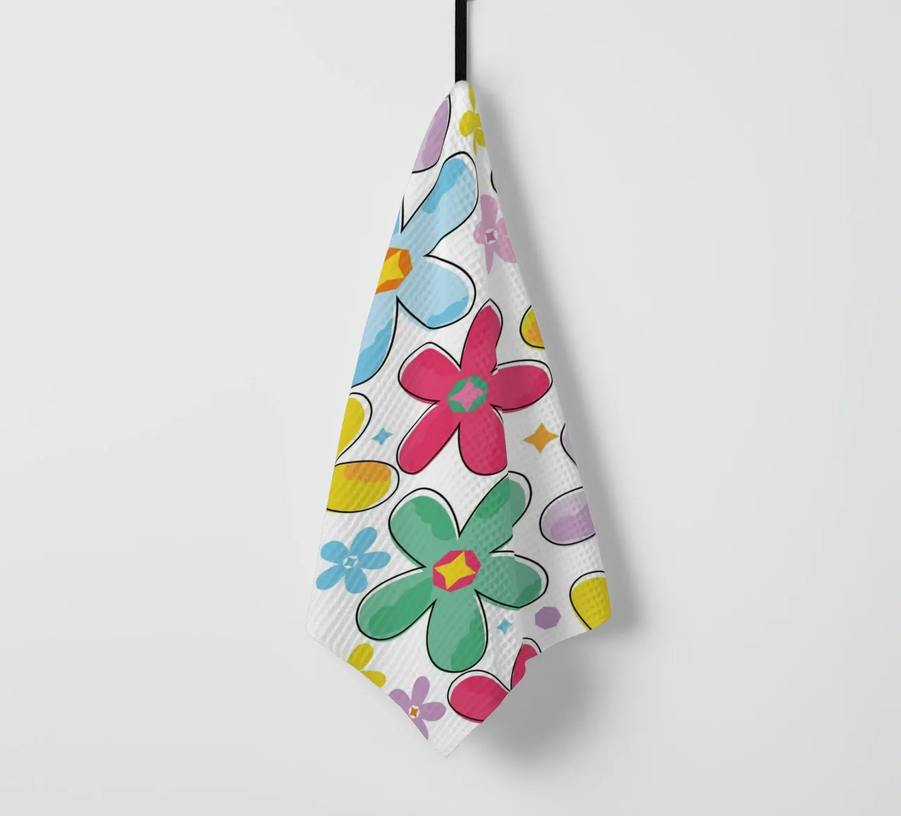 Modello a fiori colorati canovaccio da cucina da GalerieGG