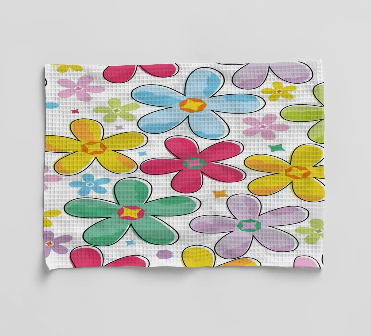 Modello a fiori colorati canovaccio da cucina da GalerieGG