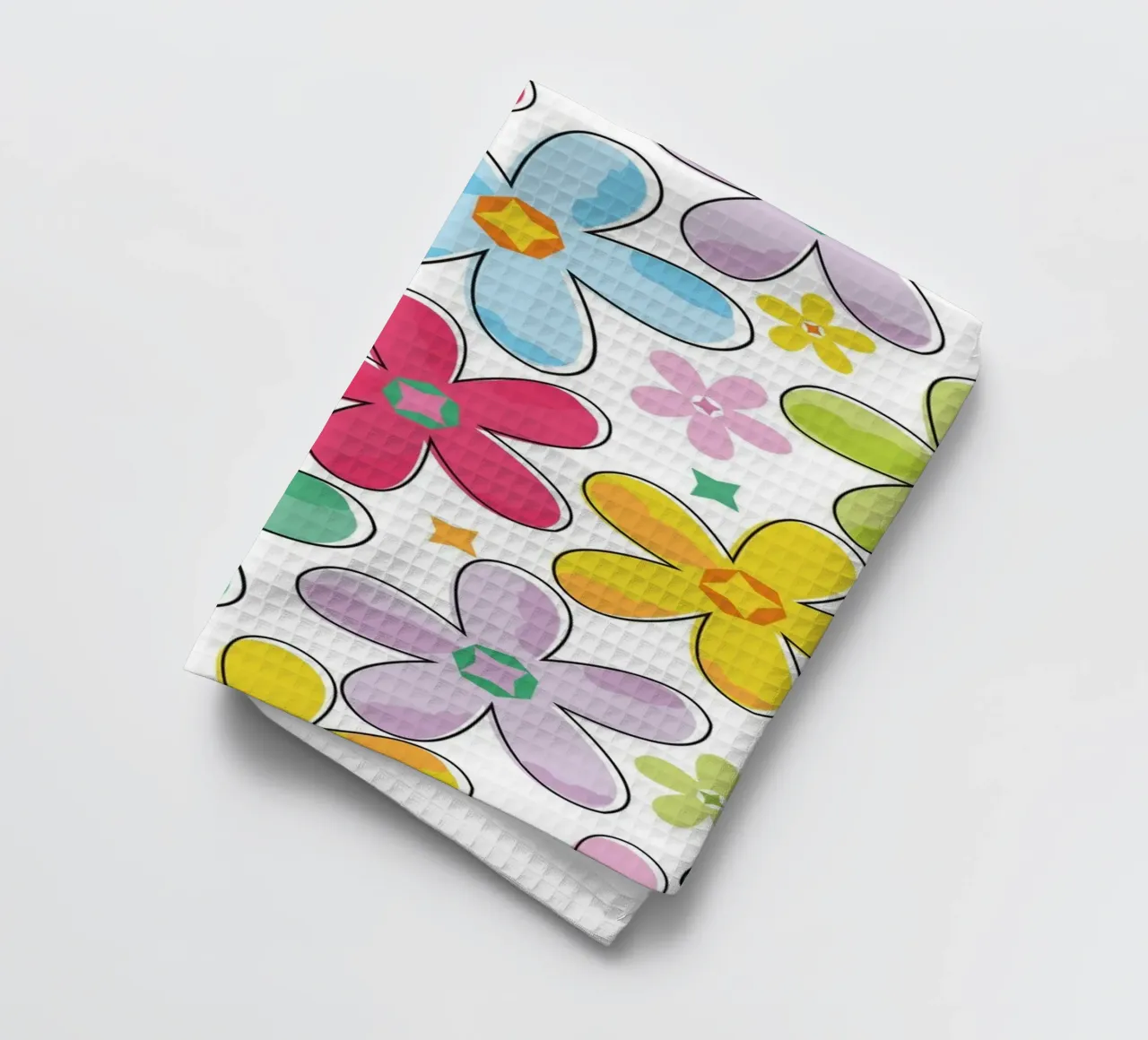 Modello a fiori colorati canovaccio da cucina da GalerieGG