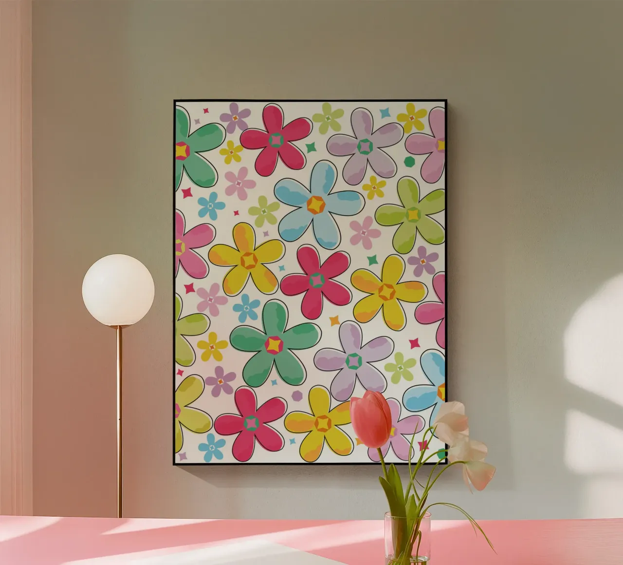 Modello a fiori colorati plexiglass da GalerieGG