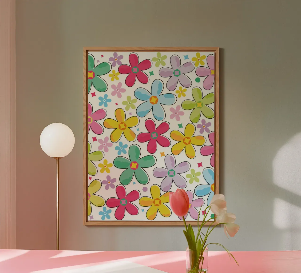 Modello a fiori colorati alluminio dibond da GalerieGG