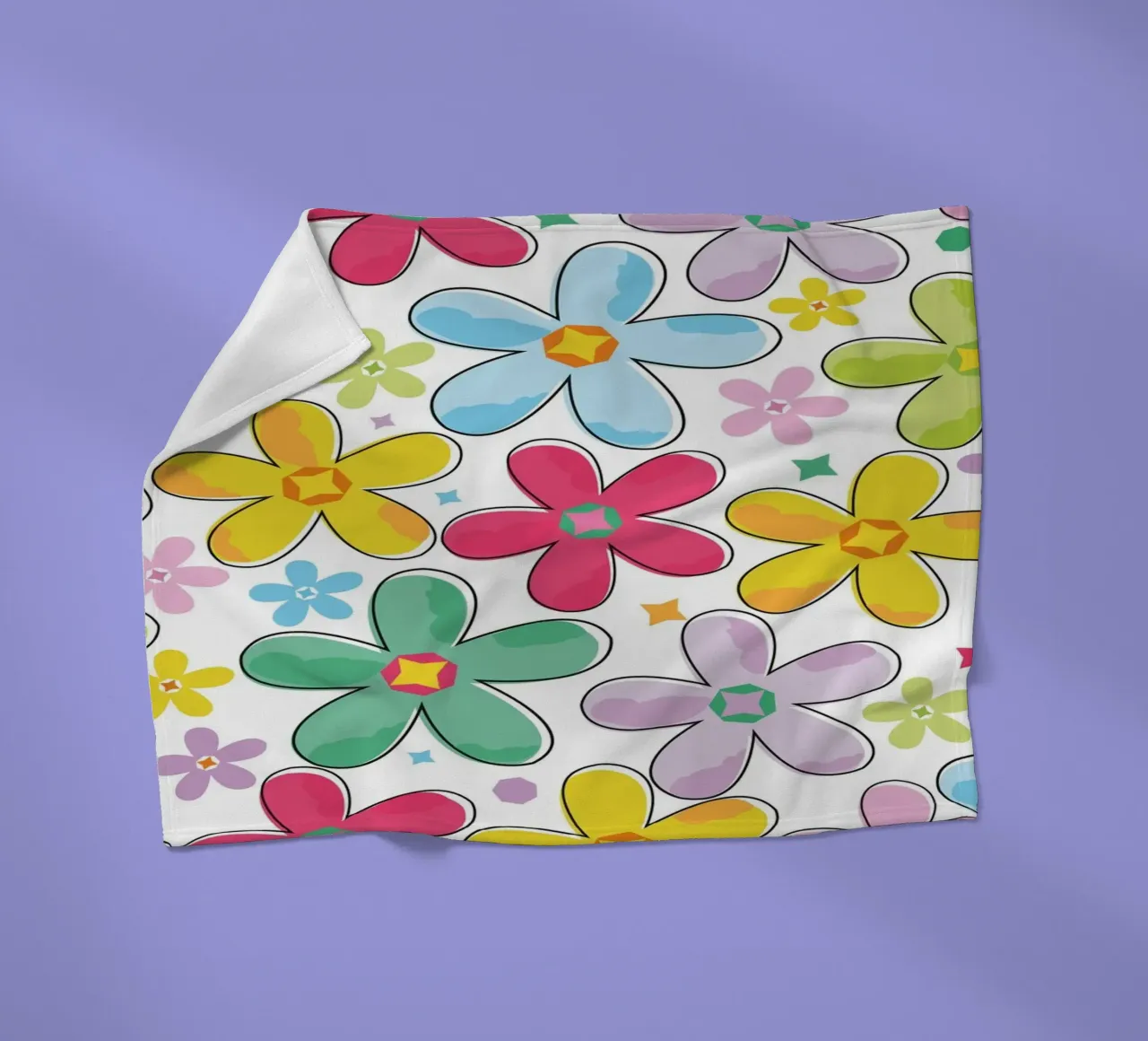 Modello a fiori colorati coperta in pile da GalerieGG